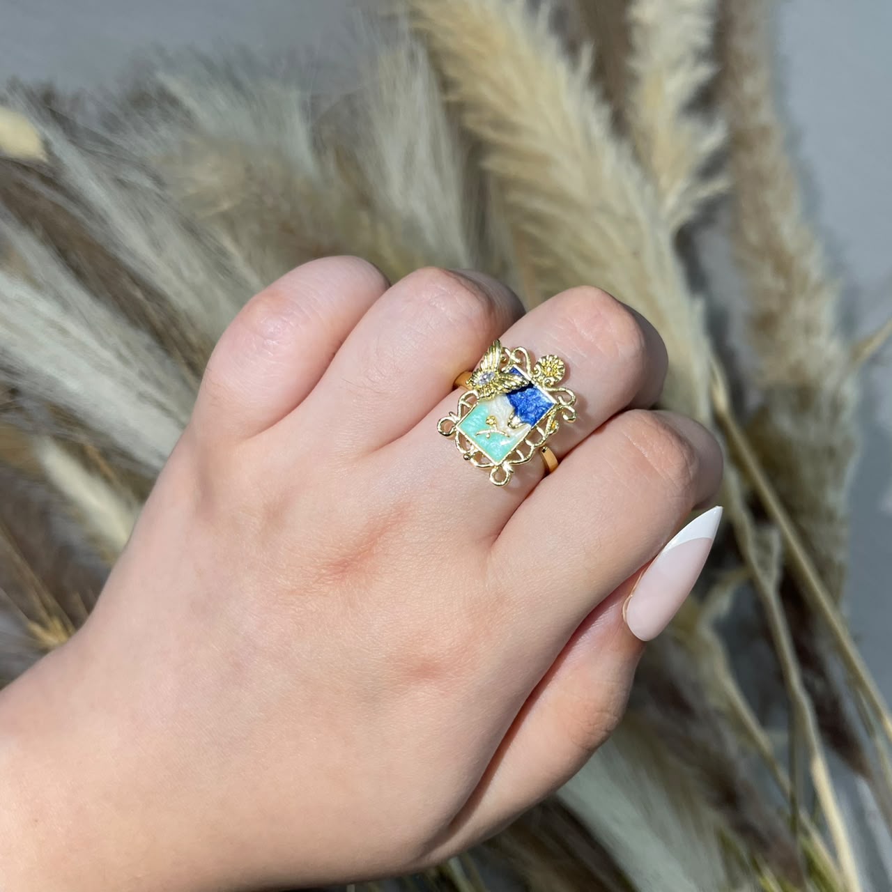 Multi design Floral Ring