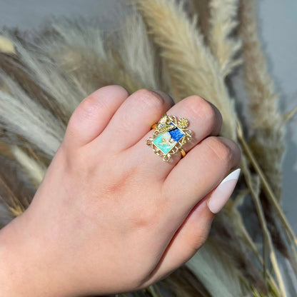 Multi design Floral Ring