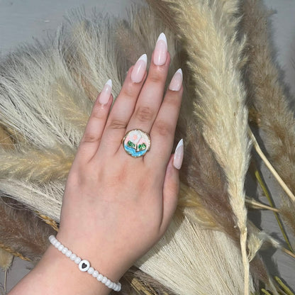 Multi design Floral Ring